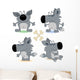 Funny Wolf Cub Set Wall Mural