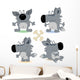 Funny Wolf Cub Set Wall Mural