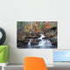 Autumn Waterfall Mountain Wall Decal