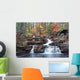 Autumn Waterfall Mountain Wall Decal