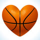 Heart Shaped Basketball Wall Decal