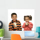 Brother and Sister Drinking Milk Wall Decal