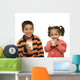 Brother and Sister Drinking Milk Wall Decal