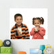 Brother and Sister Drinking Milk Wall Decal