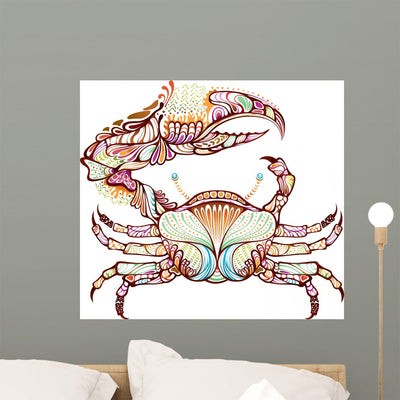 Crab Wall Decal shown on a wall