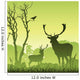 Male Stag Deer on a Meadow with Trees and Bird Wall Mural