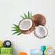 High-quality photos of coconuts on a white background. Wall Mural