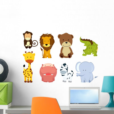 Wild Animal Cartoons shown on a wall