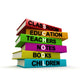 Pile of colored school books Wall Decal