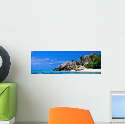 Seychelles beach panorama Wall Mural