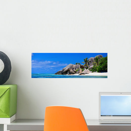 Seychelles beach panorama Wall Mural