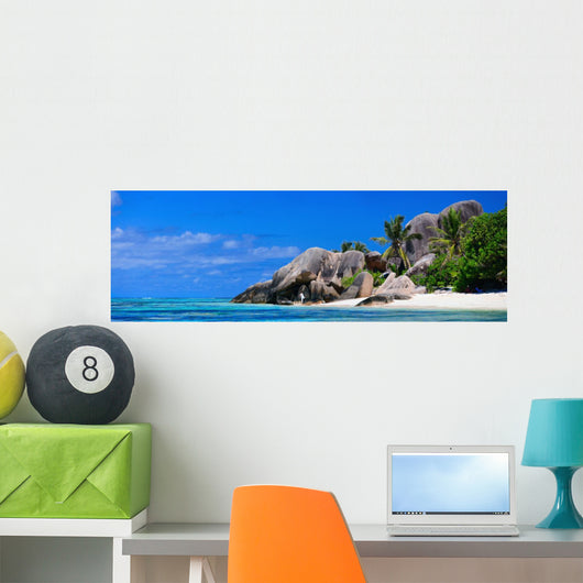 Seychelles beach panorama Wall Mural