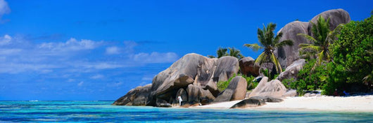 Seychelles beach panorama Wall Mural