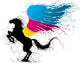 CMYK pegasus Wall Decal