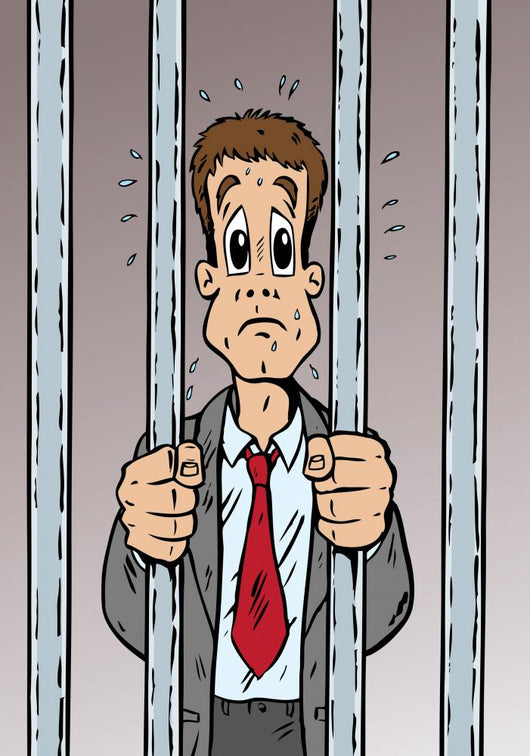 Cartoon Man Arrested and Wall Mural