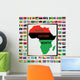 Vector Illustration African and Black cultured flags. Wall Mural