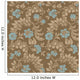 Blue Brown Floral Wall Decal Design 1