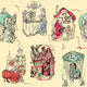 Fairy Tale Toile Wall Decal Design 1