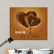 Chocolate Hearts Vector Illustration Wall Mural