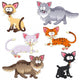 Cartoon Alley Cats Wall Decal