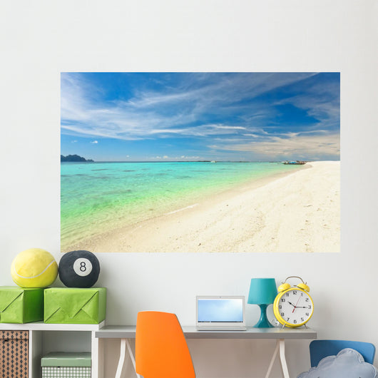 Tropical Beach under Blue Wall Mural