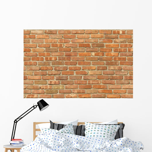 Weathered Red Brick Wall Wall Decal