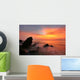 Tropical Rock Beach Silhouette Wall Decal