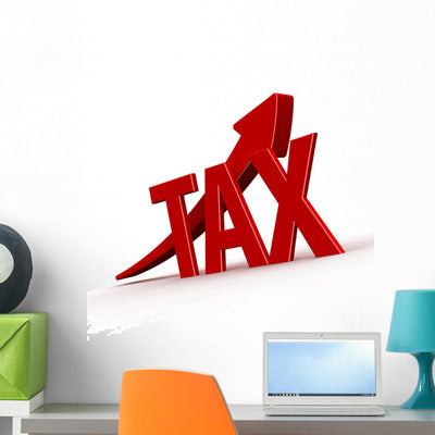 Tax Wall Decal shown on a wall