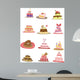 cartoon cakes Wall Decal