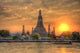 Wat Arun Thailand Temple in Sunset Scene Wall Mural