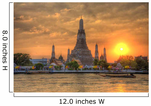 Wat Arun Thailand Temple in Sunset Scene Wall Mural