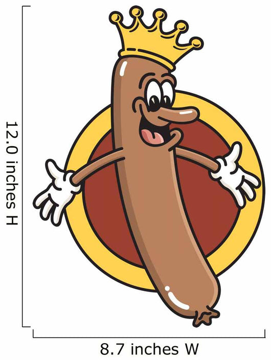 King of the Wieners! Anamorphic Hot Dog Wall Decal