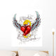 Burning Heart with Wings Wall Mural