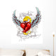 Burning Heart with Wings Wall Mural