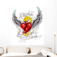 Burning Heart with Wings Wall Mural