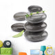 Spa Stones with Green Leaves. Wall Decal