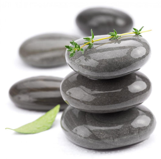 Spa Stones with Green Leaves. Wall Decal
