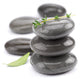 Spa Stones with Green Leaves. Wall Decal
