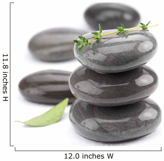 Spa Stones with Green Leaves. Wall Decal