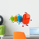 Colorful Dancing Suitcases Wall Decal