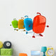 Colorful Dancing Suitcases Wall Decal