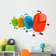 Colorful Dancing Suitcases Wall Decal