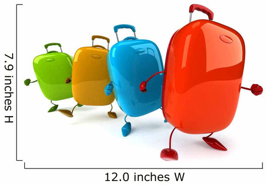 Colorful Dancing Suitcases Wall Decal