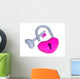 Pink Heartlock isolated Wall Decal