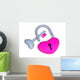 Pink Heartlock isolated Wall Decal
