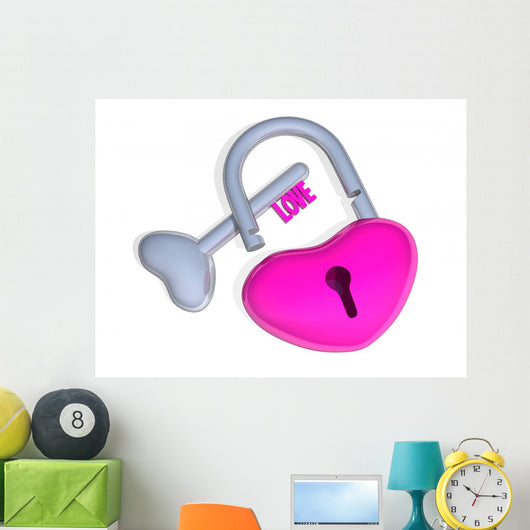 Pink Heartlock isolated Wall Decal