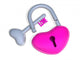 Pink Heartlock isolated Wall Decal