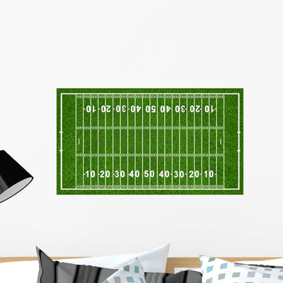 American Football Field Wall Mural shown on a wall