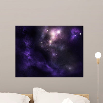 Deep Cosmos Wall Mural shown on a wall