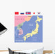 korea map illustration Wall Mural